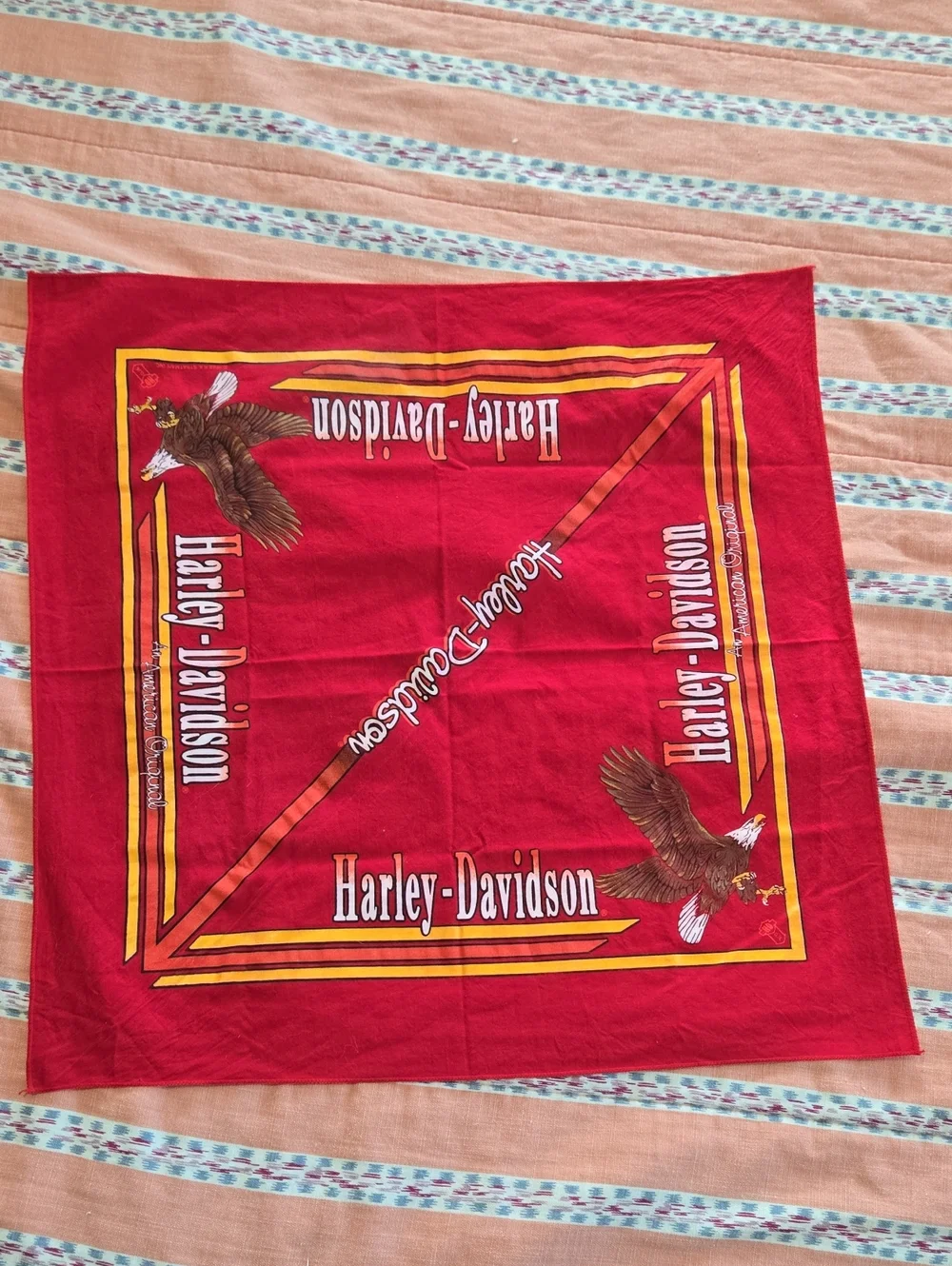 Vtg 1988bHarley-Davidson Red Bandana - An American Original